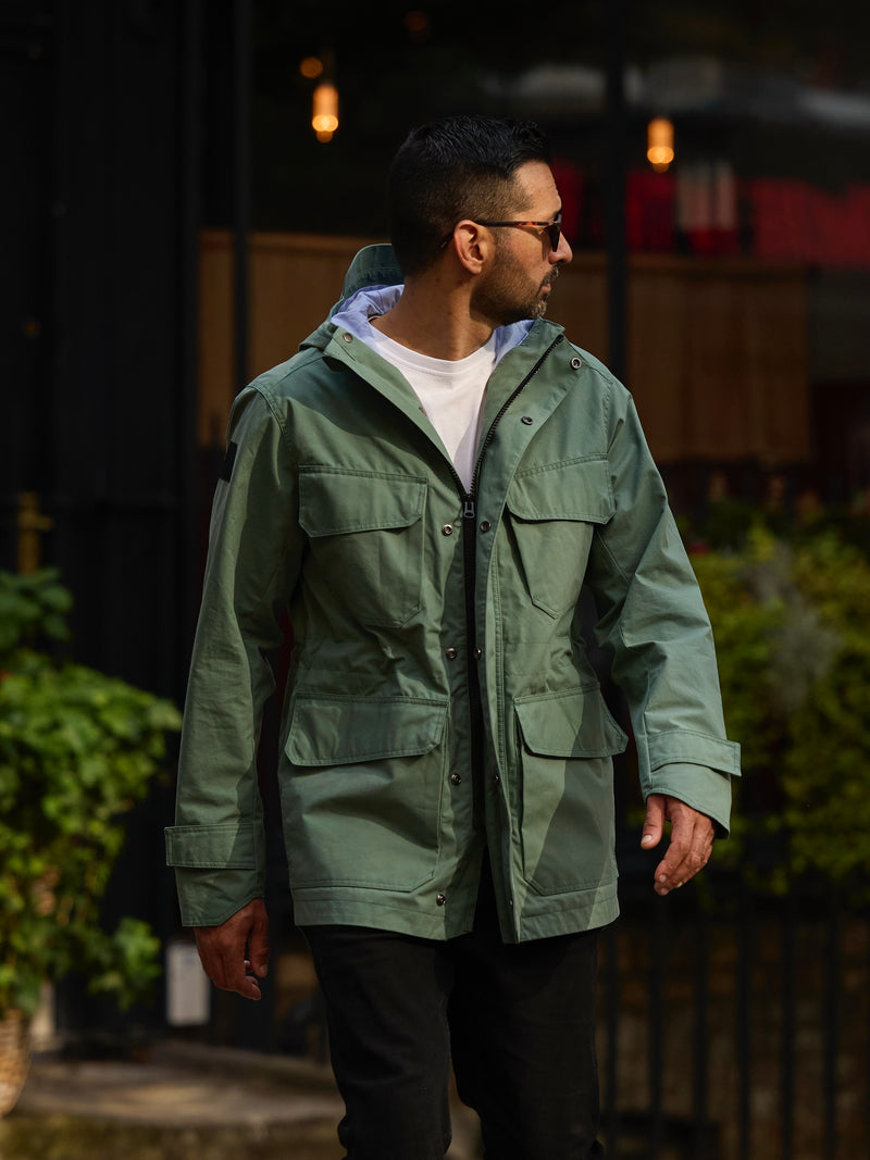 Waxed Hooded Field Coat 2026 Spearmint Green