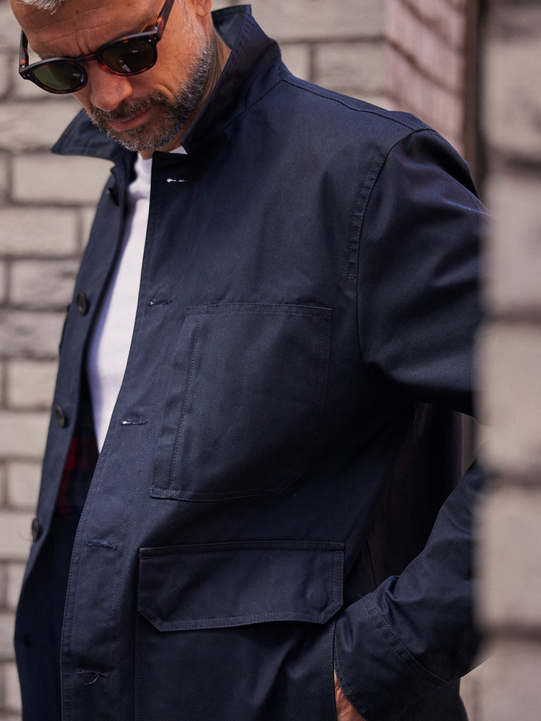 Waxed Woodland Workers Jacket 2025 Navy Blue