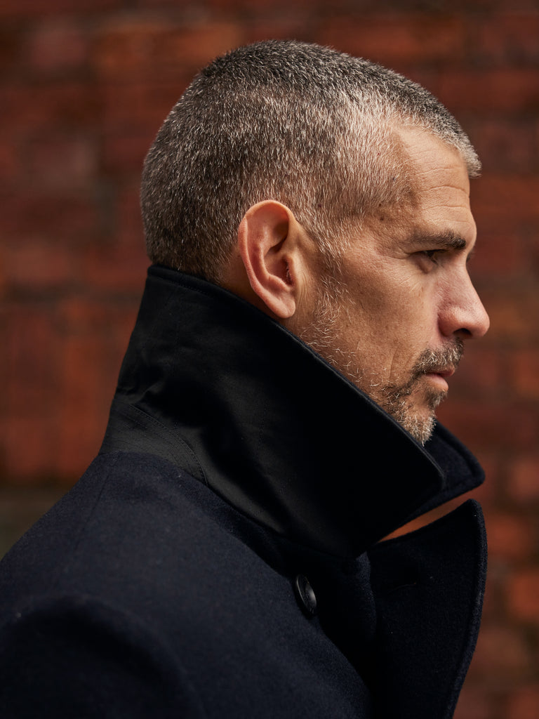 Pure Wool Quilted Peacoat 2026 Midnight Blue