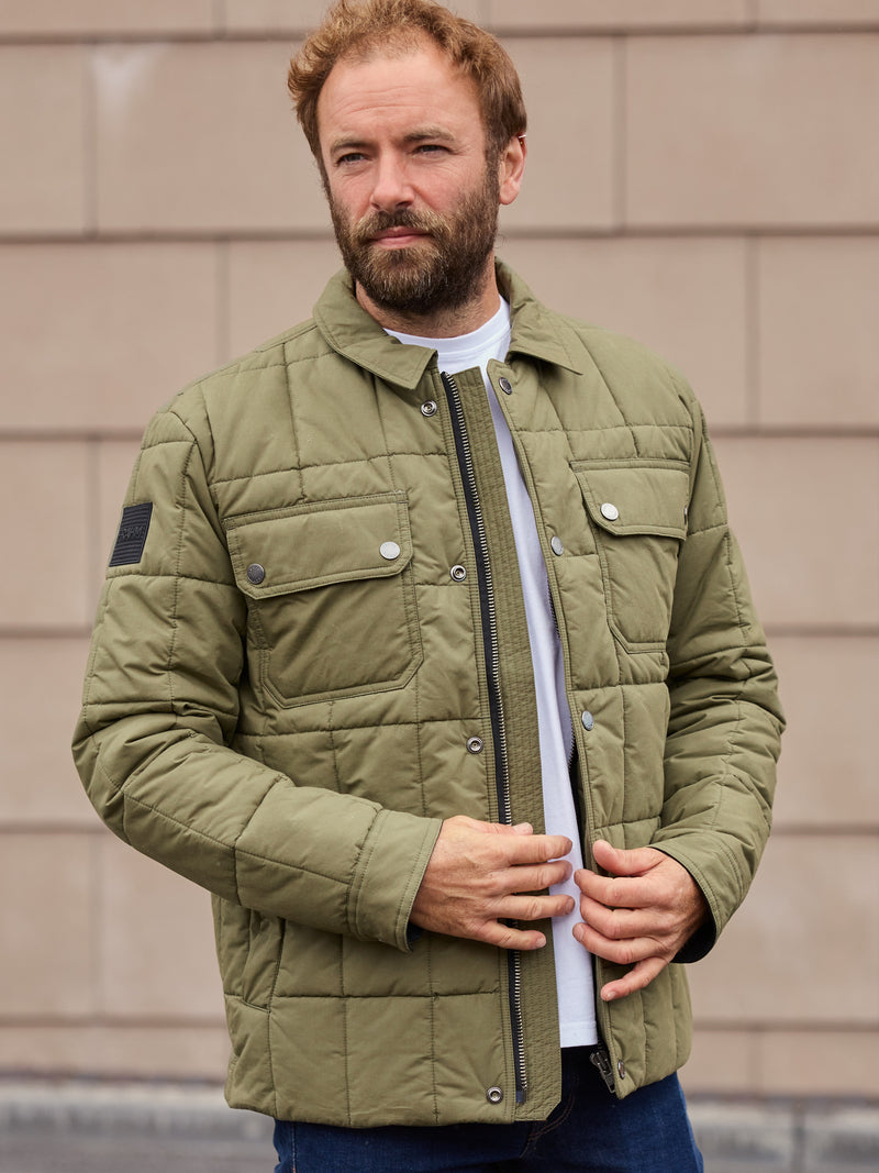 Quilted Winter Workers Jacket 2026 Olive Green