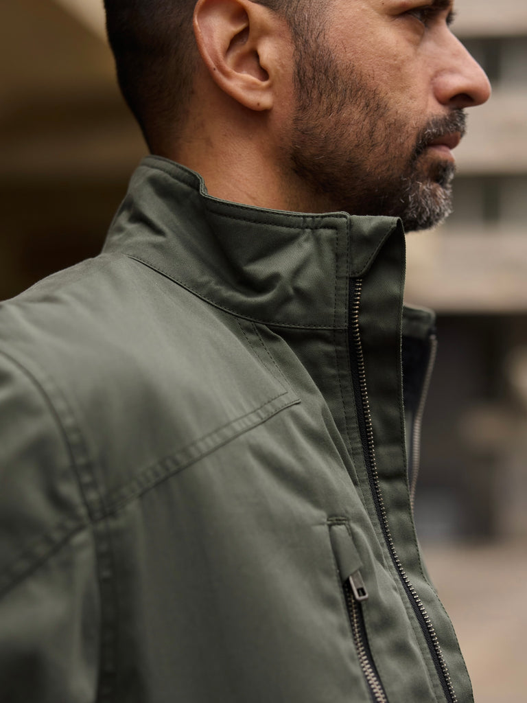 Quilted Harrington Racer Jacket 2026 Sage Green