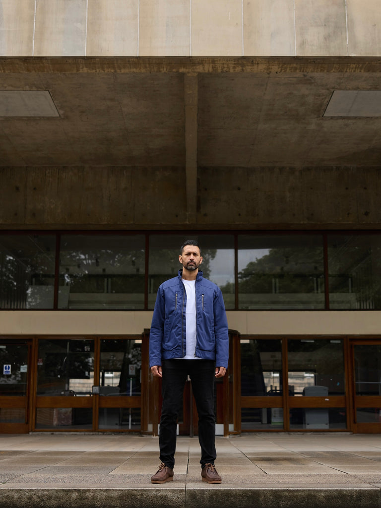 Quilted Harrington Racer Jacket 2026 Navy Blue