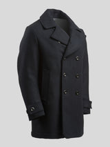 Pure Wool Quilted Peacoat 2026 Midnight Blue