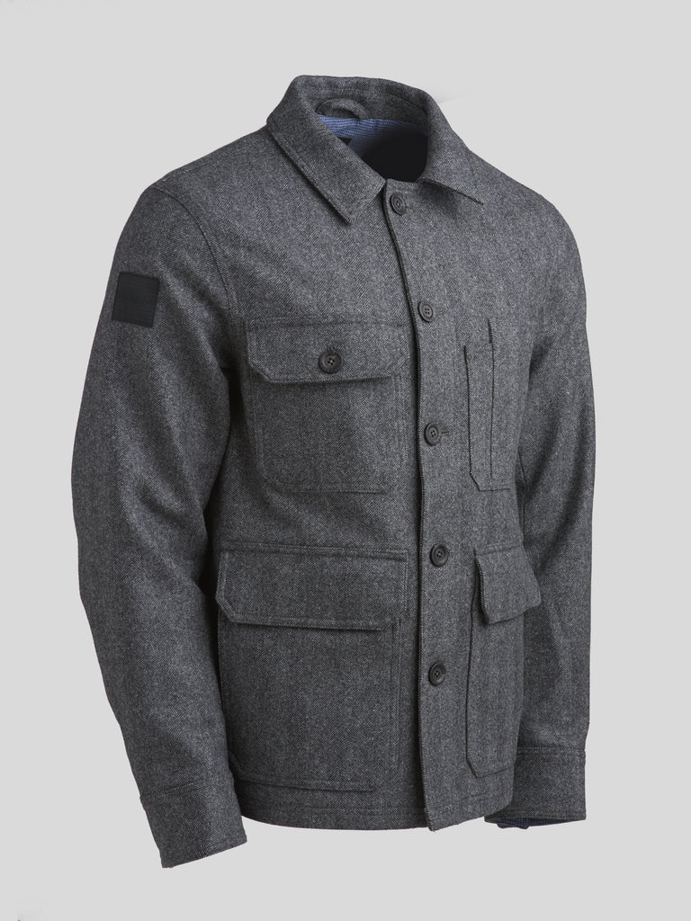 Merino Woodland Workers Jacket 2026 Grey Herringbone