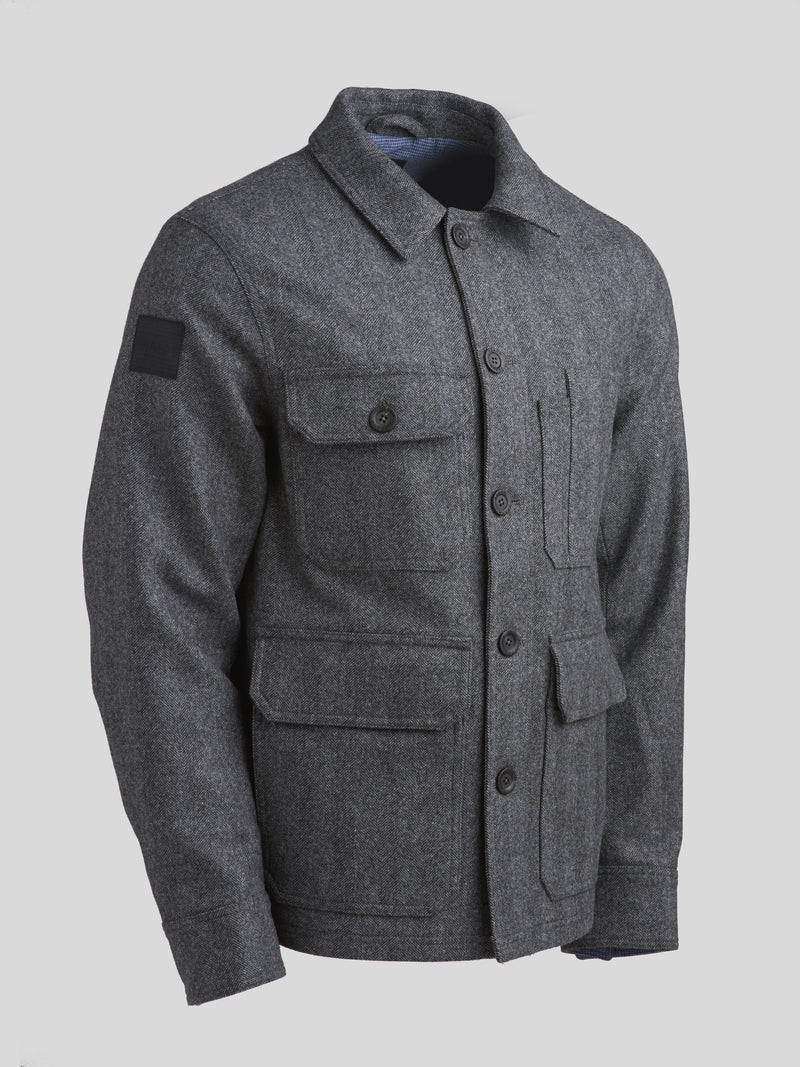 Merino Woodland Workers Jacket 2026 Grey Herringbone
