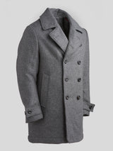 Pure Wool Quilted Peacoat 2026 Salt and Pepper Grey