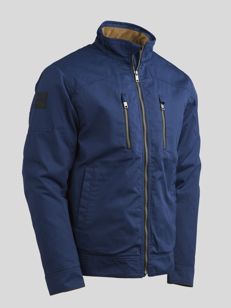 Quilted Harrington Racer Jacket 2026 Navy Blue