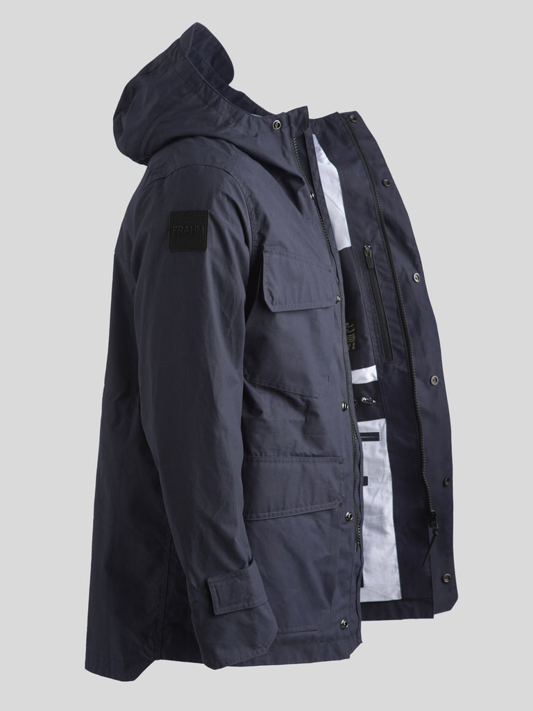 Waxed Hooded Field Coat 2026 Dark Blue