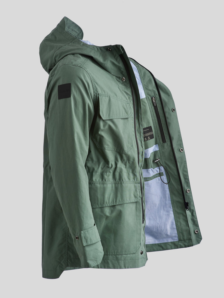 Waxed Hooded Field Coat 2026 Spearmint Green
