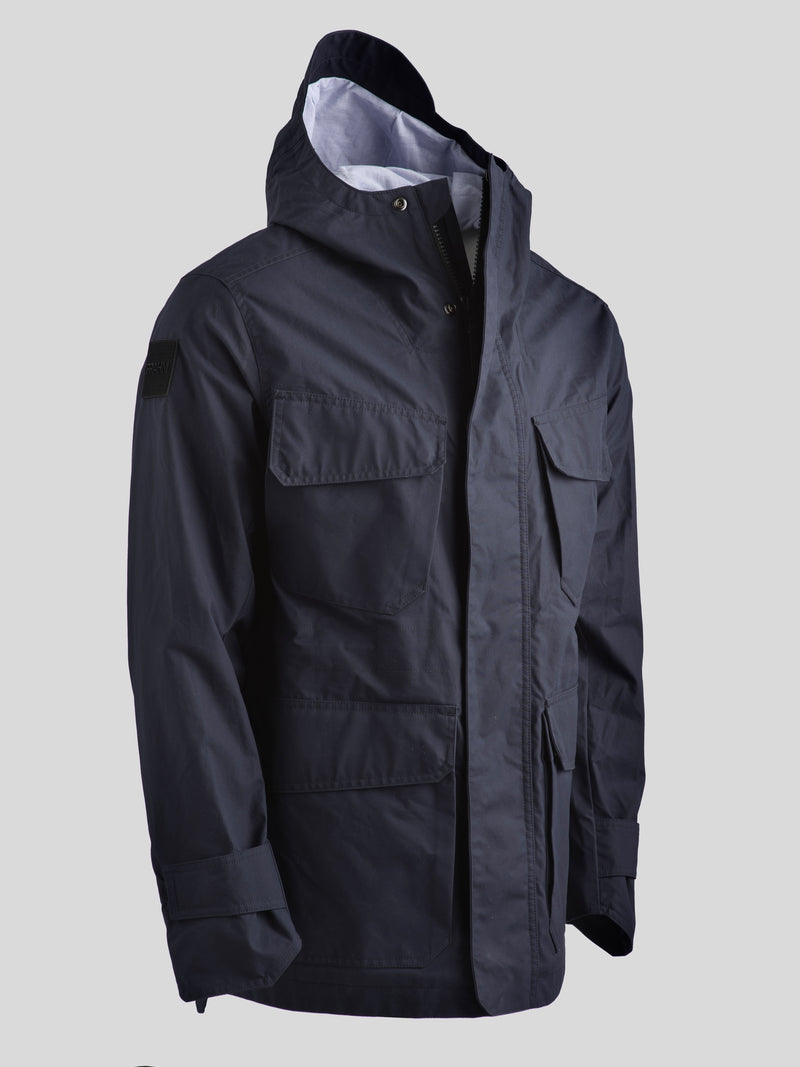 Waxed Hooded Field Coat 2026 Dark Blue
