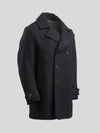 Pure Wool Quilted Peacoat 2025 Midnight Blue