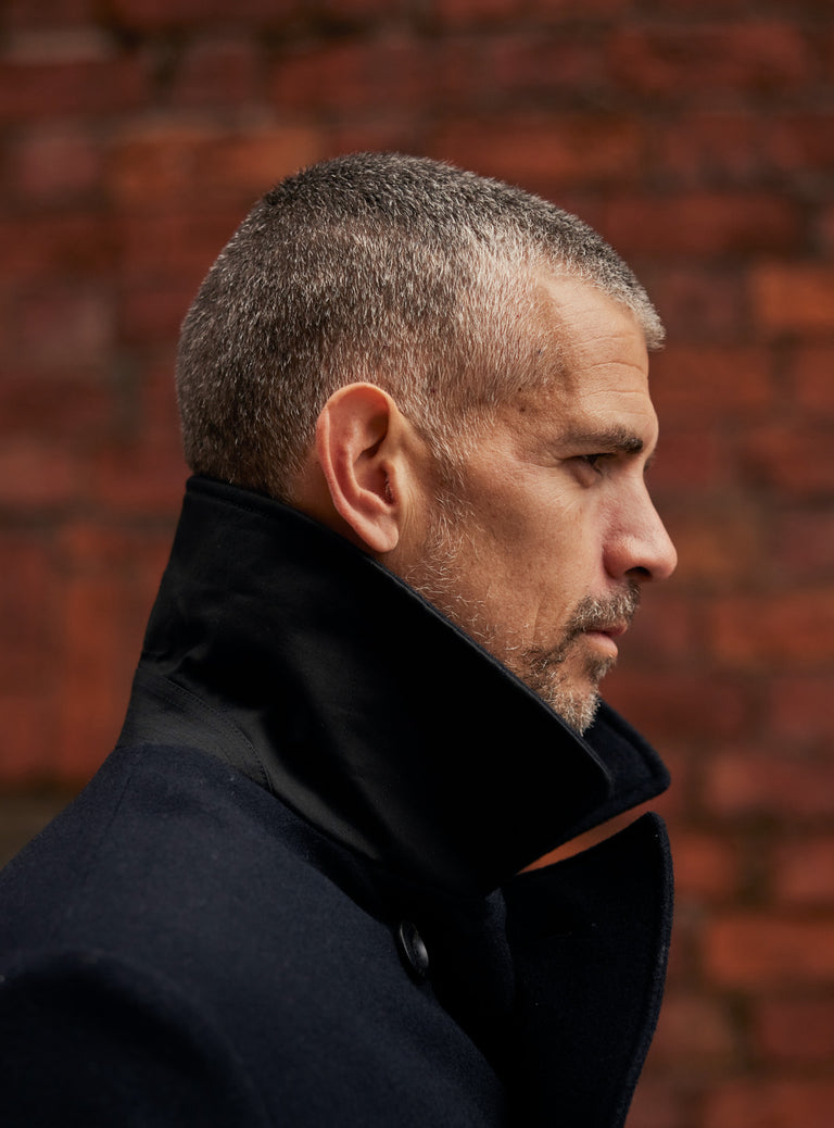 Pure Wool Quilted Peacoat 2025 Midnight Blue