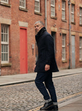 Pure Wool Quilted Peacoat 2025 Midnight Blue